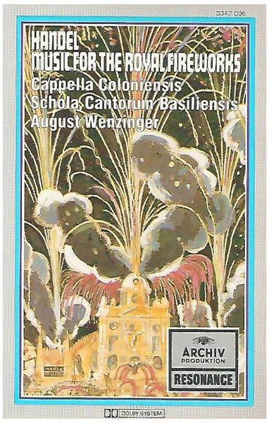 Handel: Music for the Royal Fireworks [Tape]