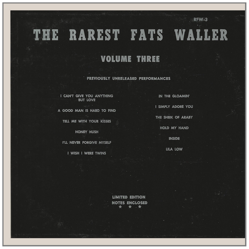 Rarest Fats Waller - Volume Three